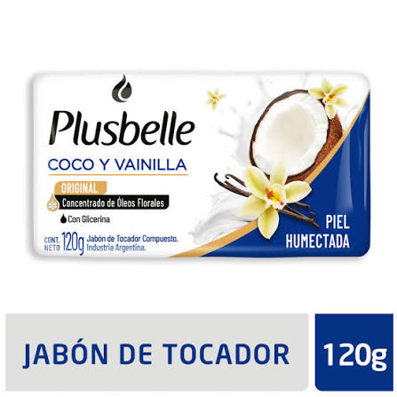 JABON DE TOC PLUSBELLE 120g  COCO Y VAINILLA